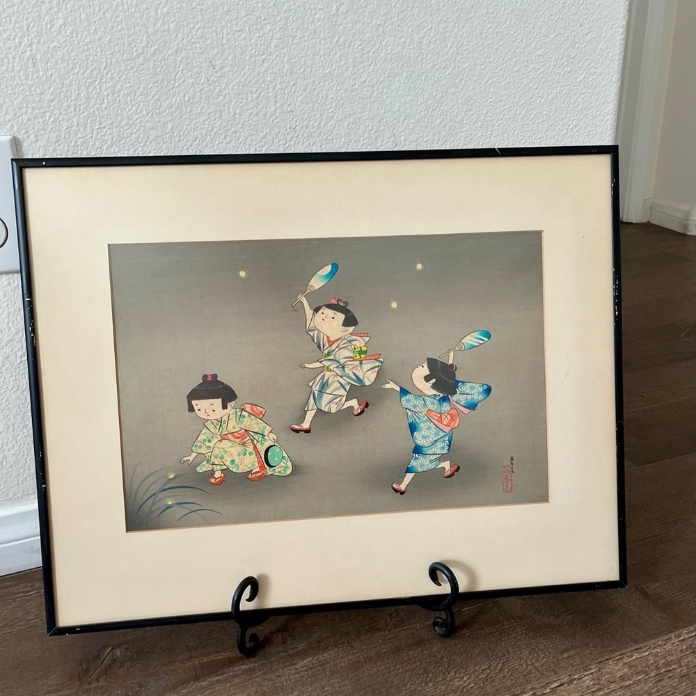 1950 Hitoshi Kiyohara Signed Wood Block Print Japanese Art 15/19 Inches Framed - Picture 11 of 11